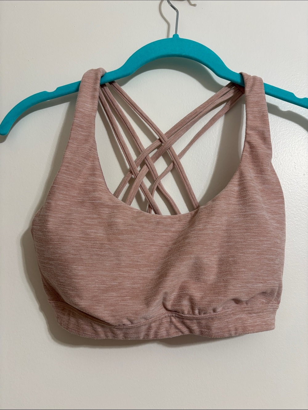 Victoria's Secret Heathered Light Pink Strappy Sports Bralette